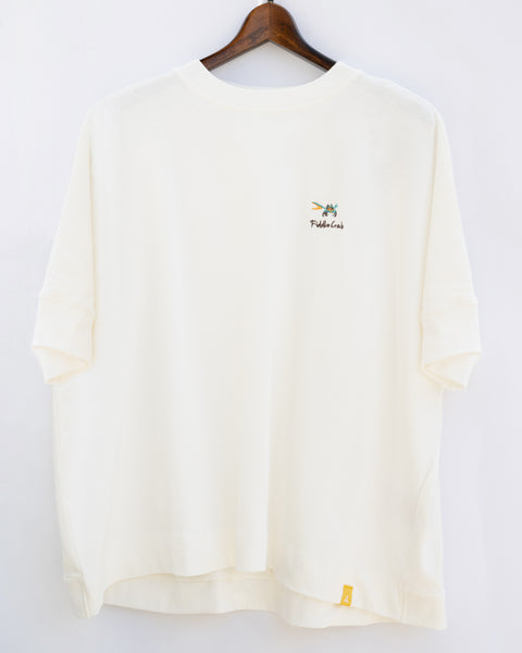シオマネキ刺繍 オーバーサイズTシャツ｜Fiddler Crab｜ワンポイント刺繍｜honok