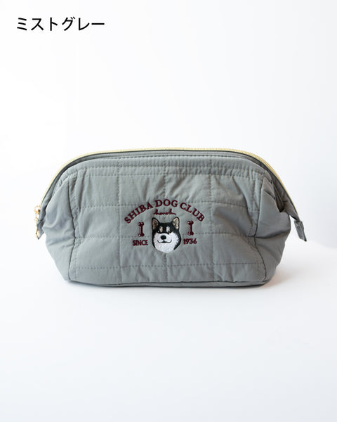 【化粧ポーチ】柴犬（黒）刺繍 名入れ可 大容量 プレゼント｜ SHIBA DOG CLUB｜honok
