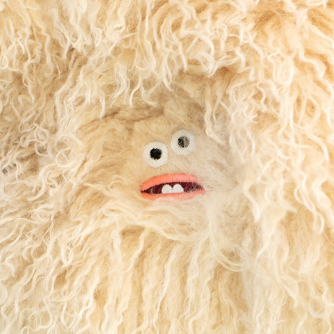 【ファーバッグ】Giggly（ギグリー）ベージュ｜Paafy Nibbles モンスター刺繍｜honok