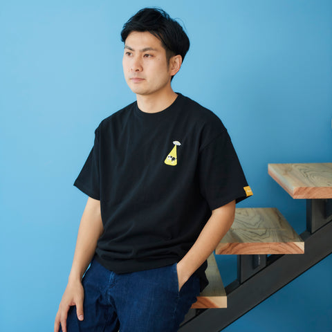 アブダクションされる牛 刺繍 Tシャツ ビックシルエット メンズ honok